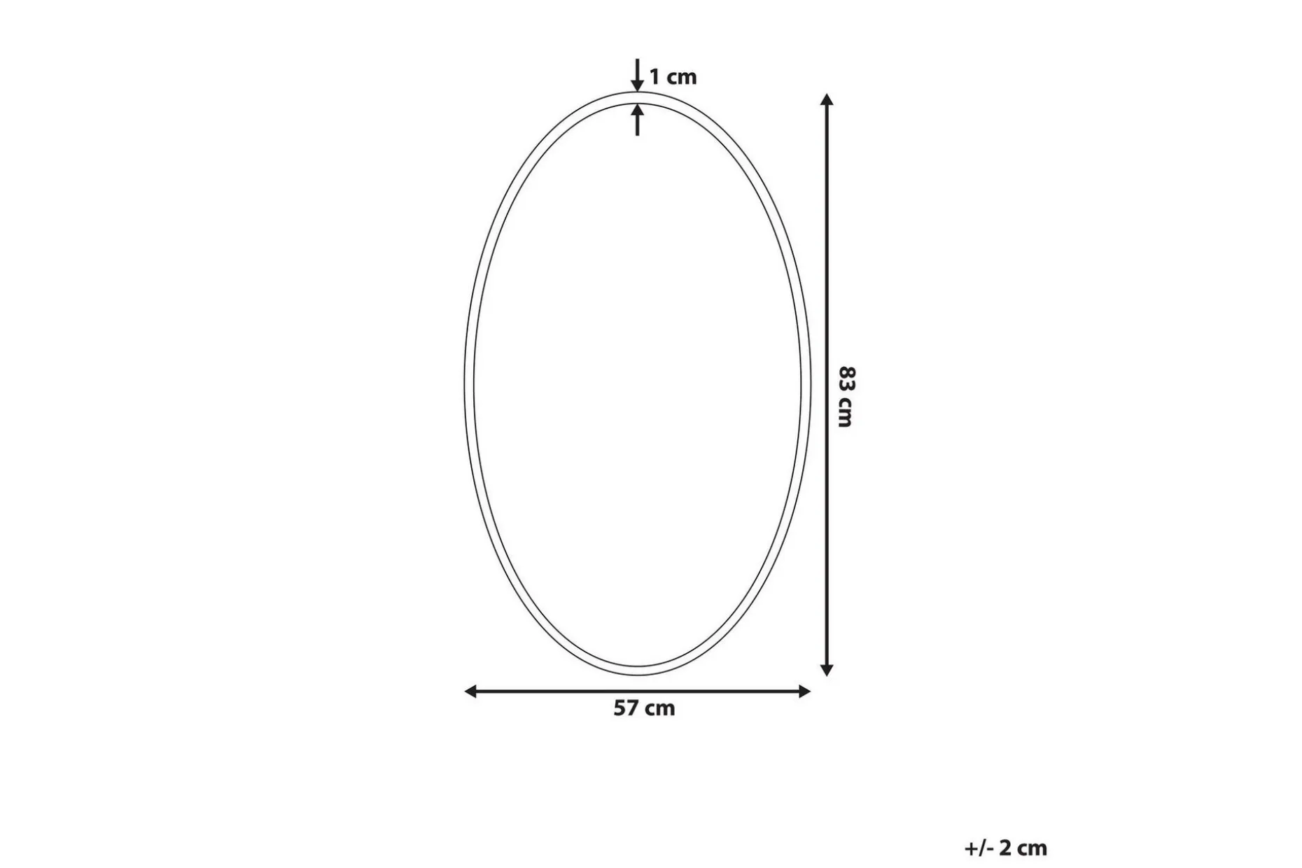 Aamya Speil Oval 83x57 cm