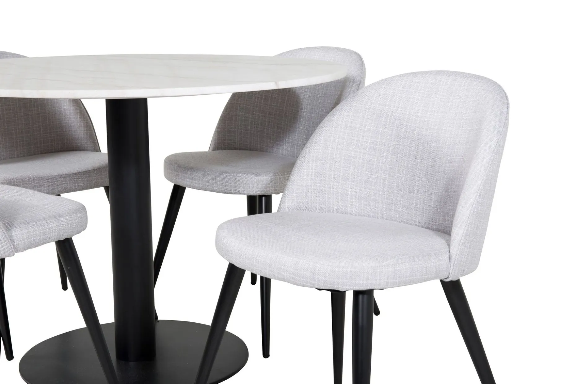 Admira Spisegruppe 106 cm Rundt Marmor inkl. 4 Sedavi Stoler