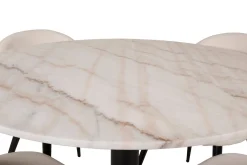 Admira Spisegruppe 106 cm Rundt Marmorbord med 4 Valera Spisestoler