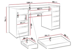 Adrash Skrivebord 55x154 cm