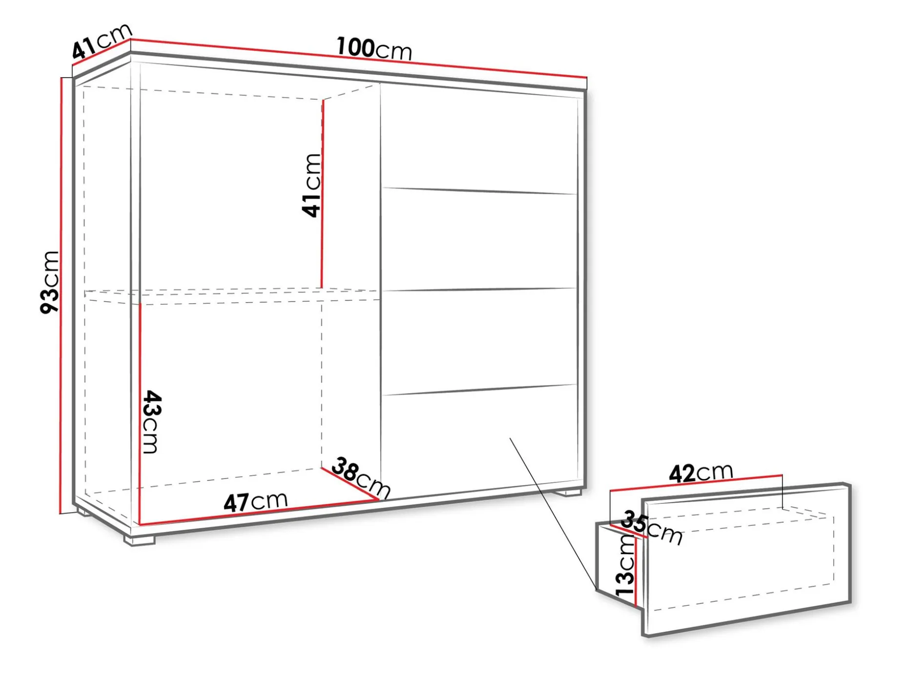 Agawal Kommode 100 cm