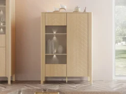 Aggarwal Vitrineskap 103 cm med Belysning