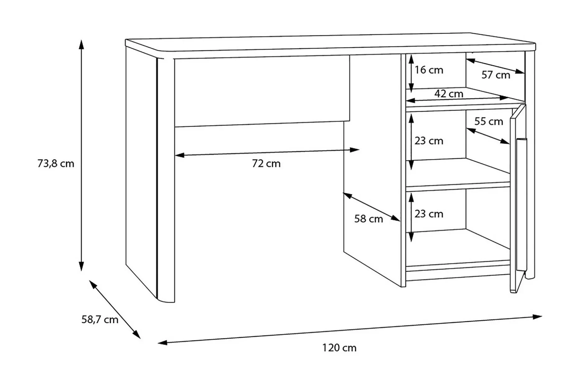 Ahmetbay Skrivebord 120 cm