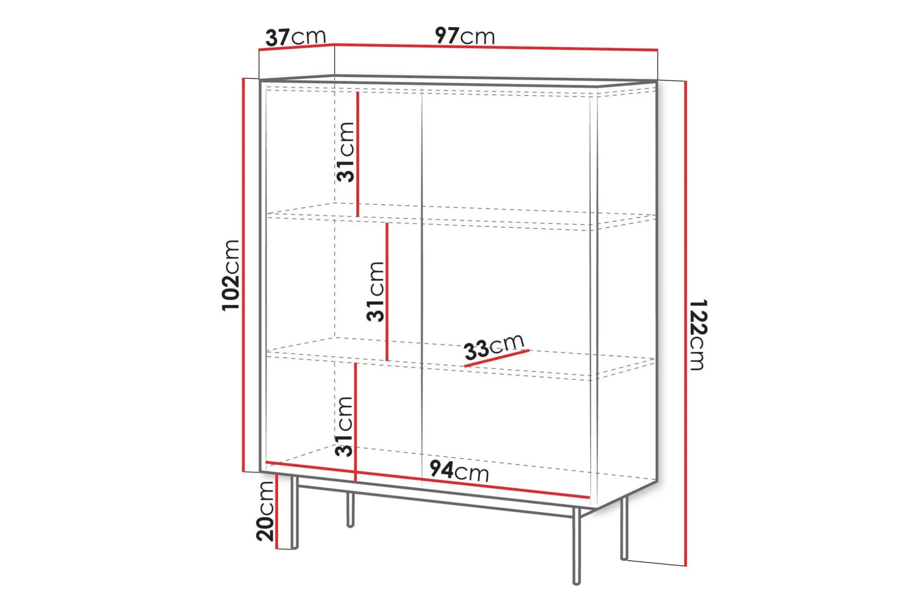 Akansh Kommode 97 cm
