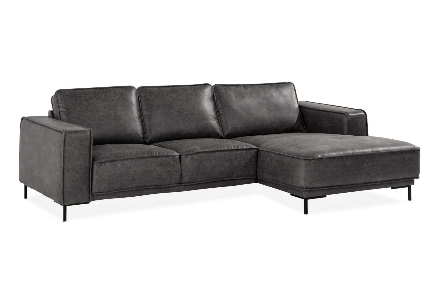 Akron 2-seter Sofa med Divan Høyre Bonded Lær