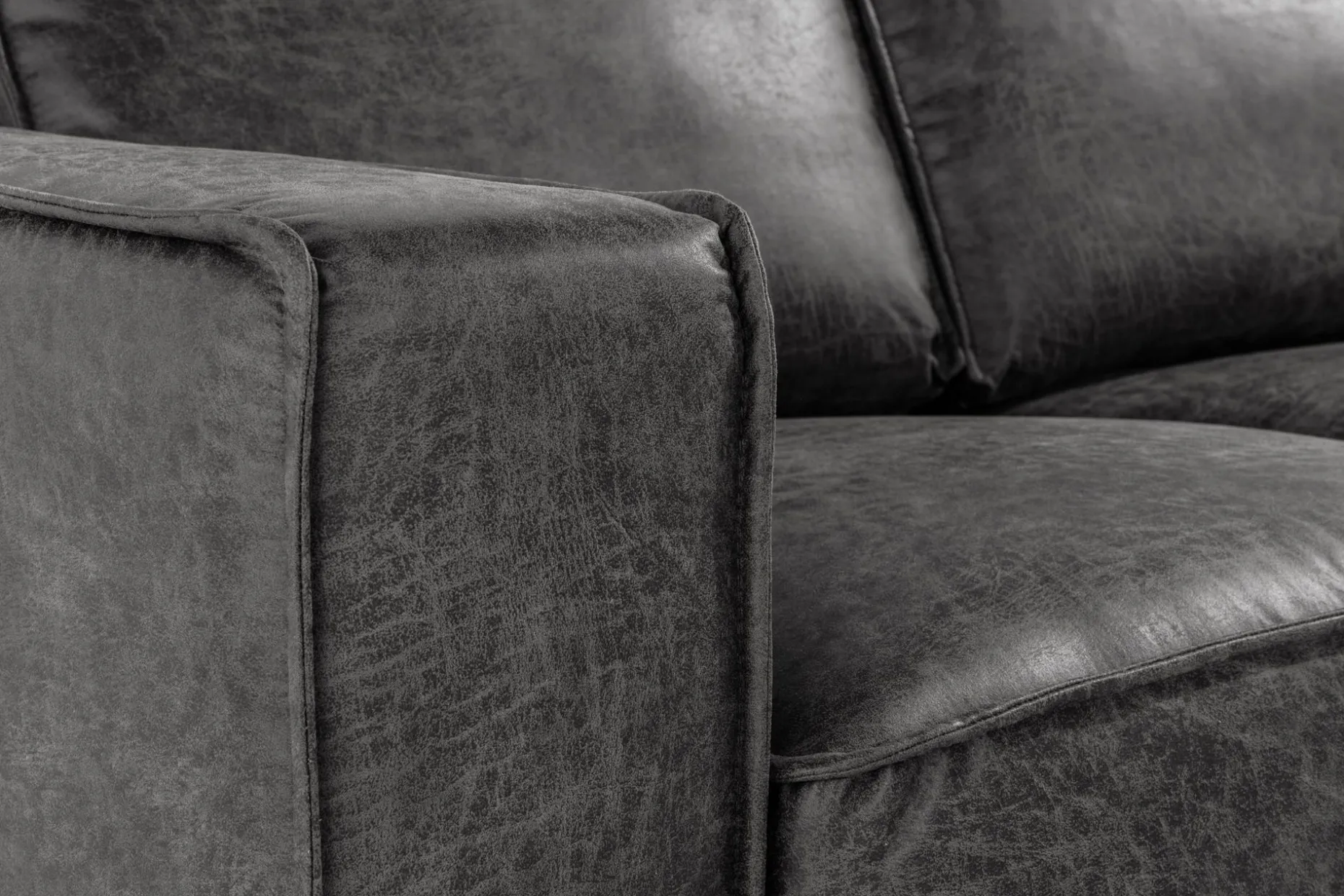 Akron 2-seter Sofa med Divan Høyre Bonded Lær