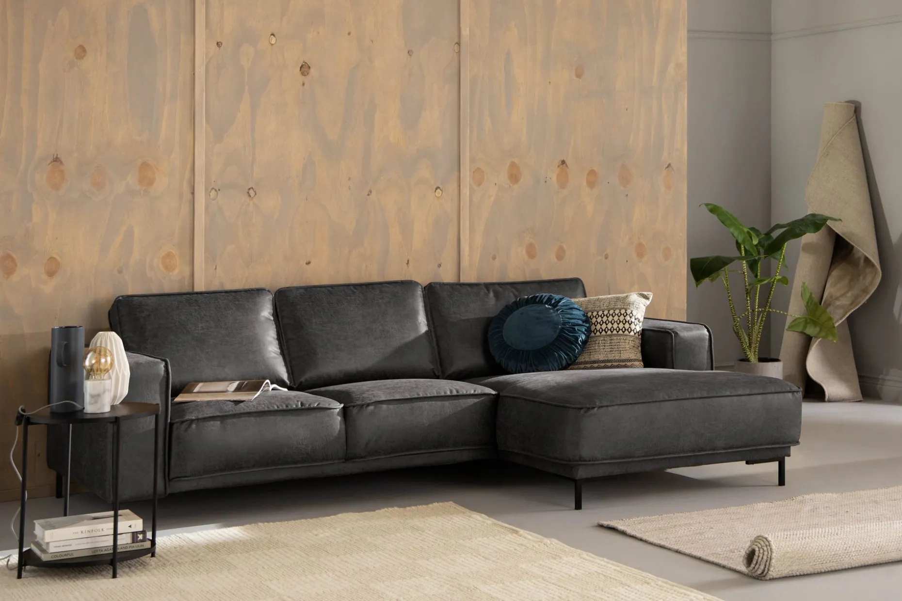 Akron 2-seter Sofa med Divan Høyre Bonded Lær