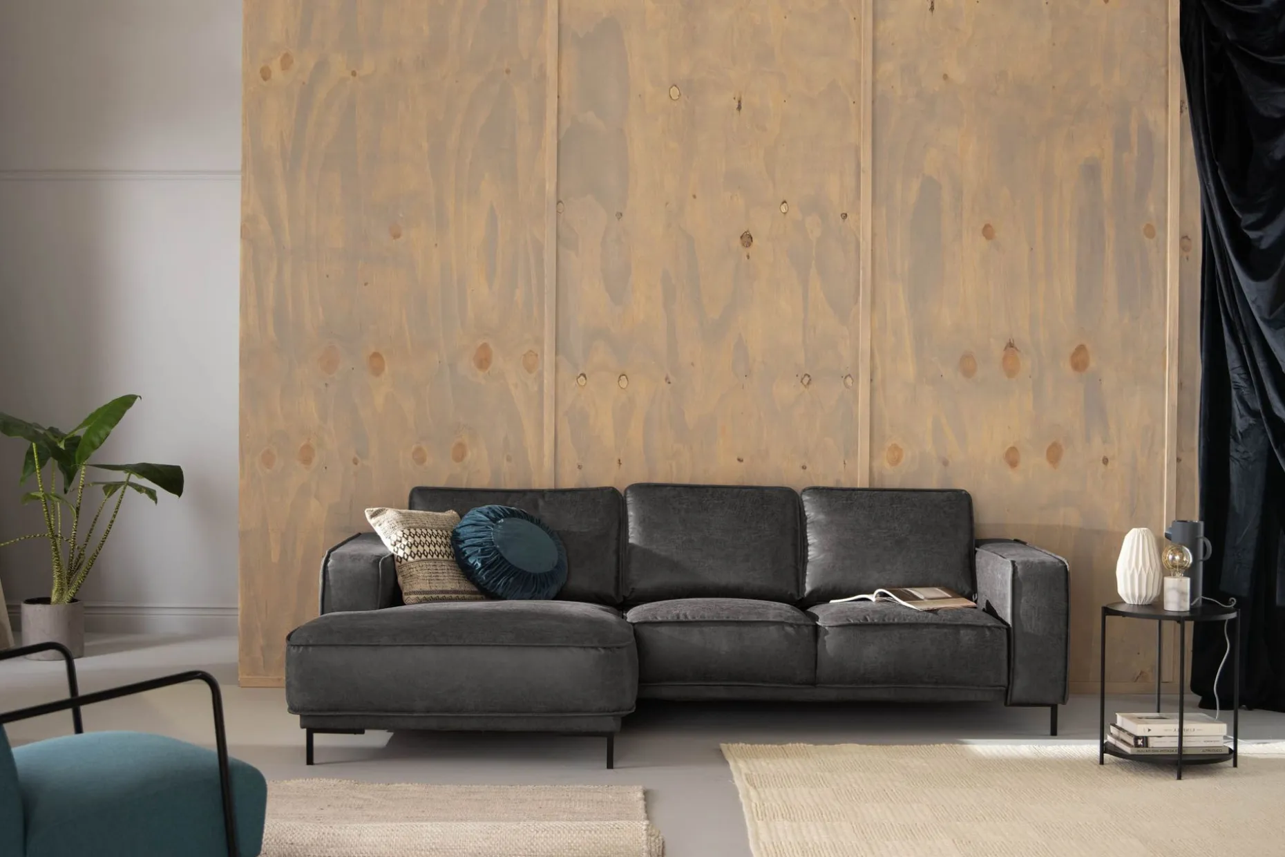 Akron 2-seter Sofa med Divan Venstre Bonded Lær