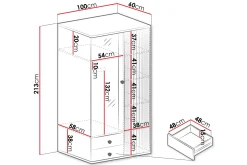 Aldbrough Garderobeskap med Speil 100x213 cm