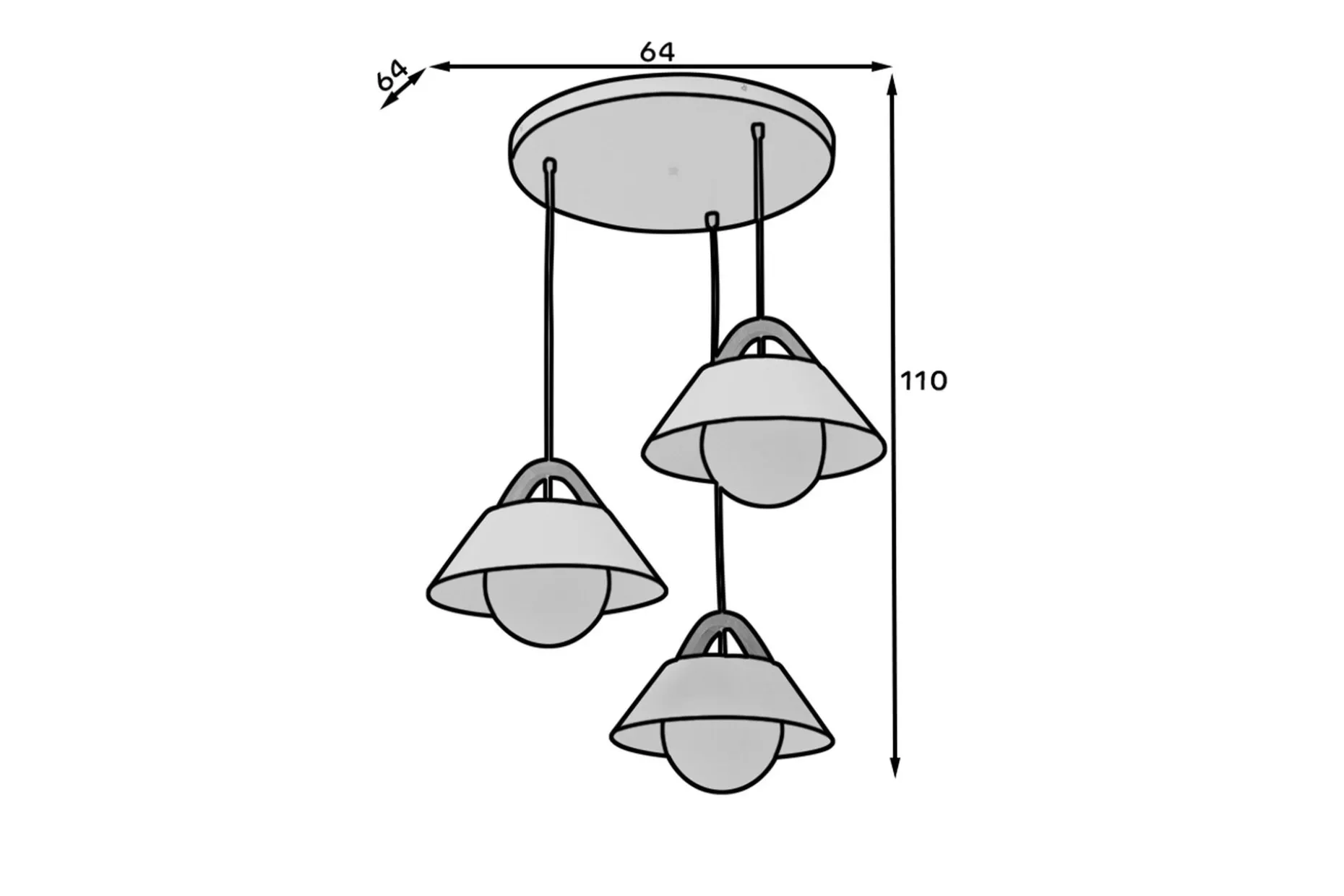 Almitara Taklampe Rund