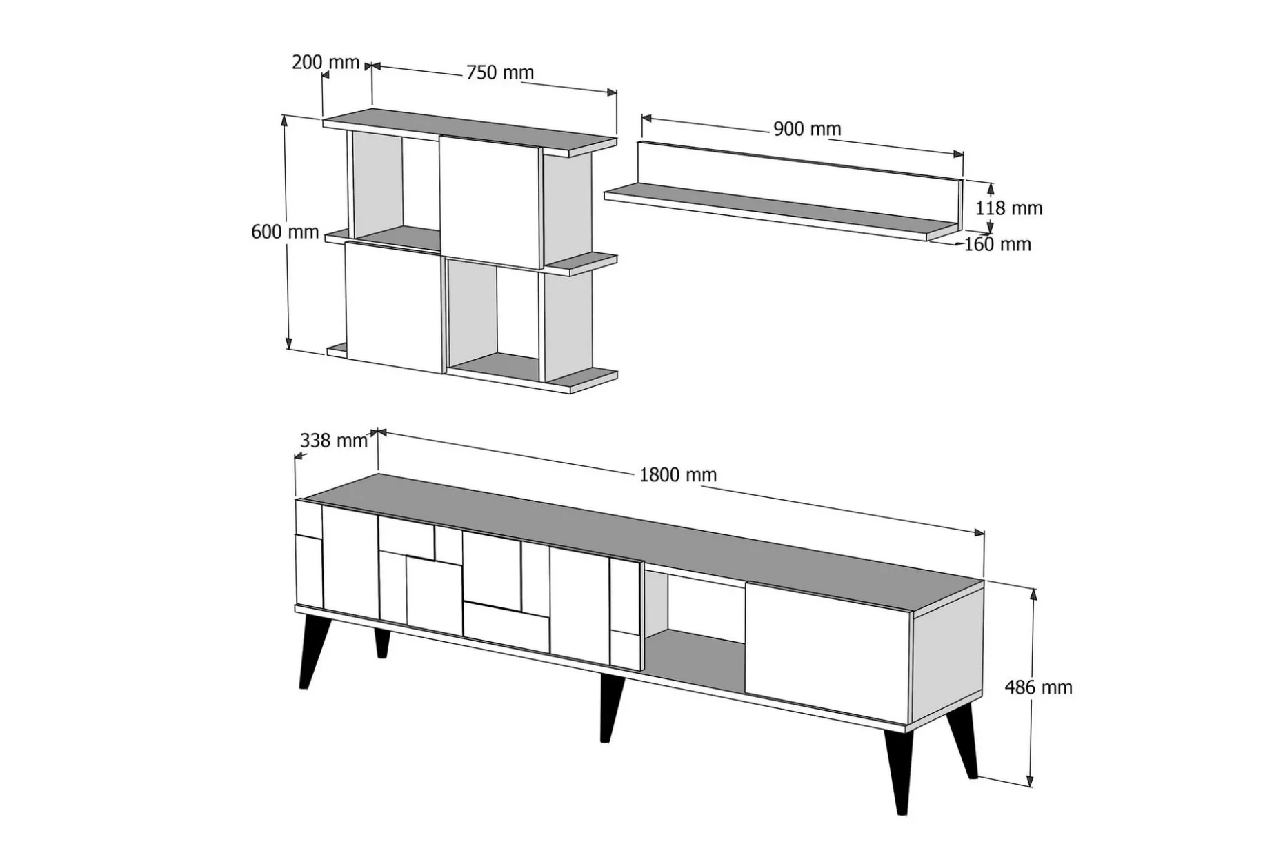 Alsacia Tv-møbelsett 180 cm