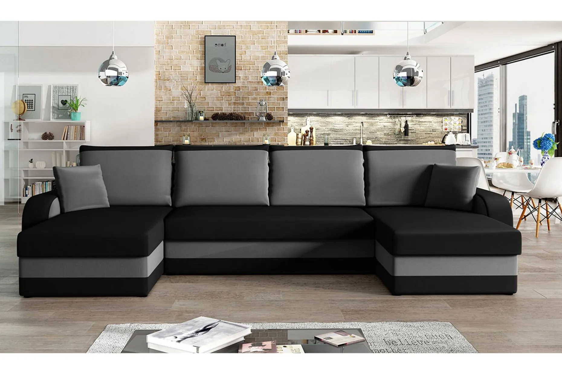 Alvared 4-seters Sovesofa med Dobbeldivan med Oppbevaring
