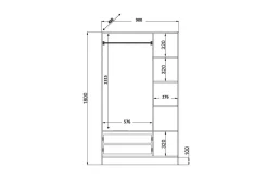 Alven Garderobe 90x180 cm
