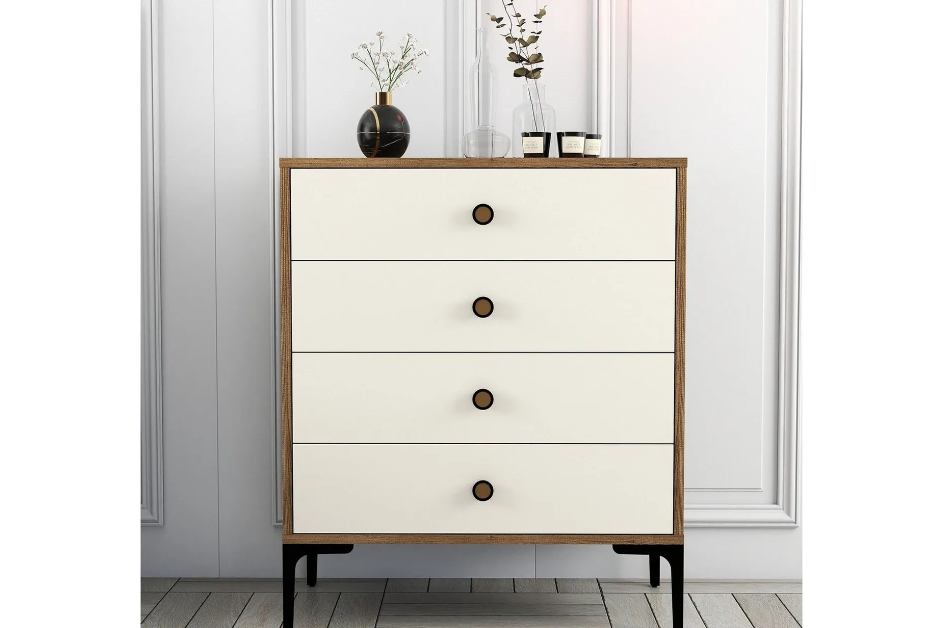 Ameias Kommode 76x90,7 cm Brun/Beige