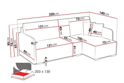 Amelus Sovesofa Med 4-Seters Divan