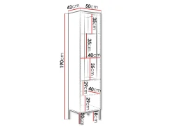 Amelus Vitrineskap 50x190 cm