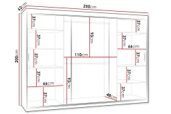 Amira Garderobeskap Med Speil 250x200 cm
