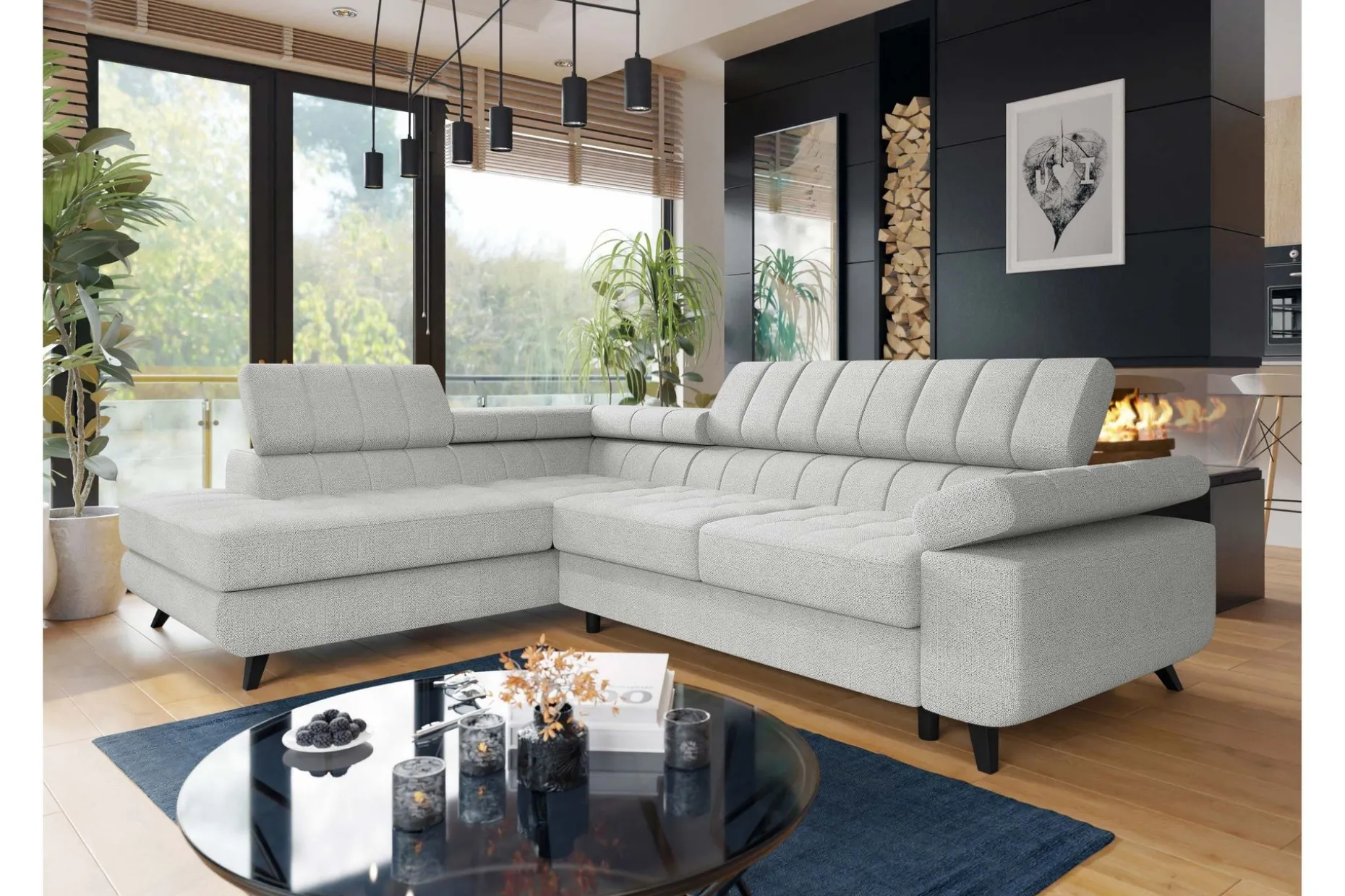 Amshyttan Sofa med Sjeselong 3-seter
