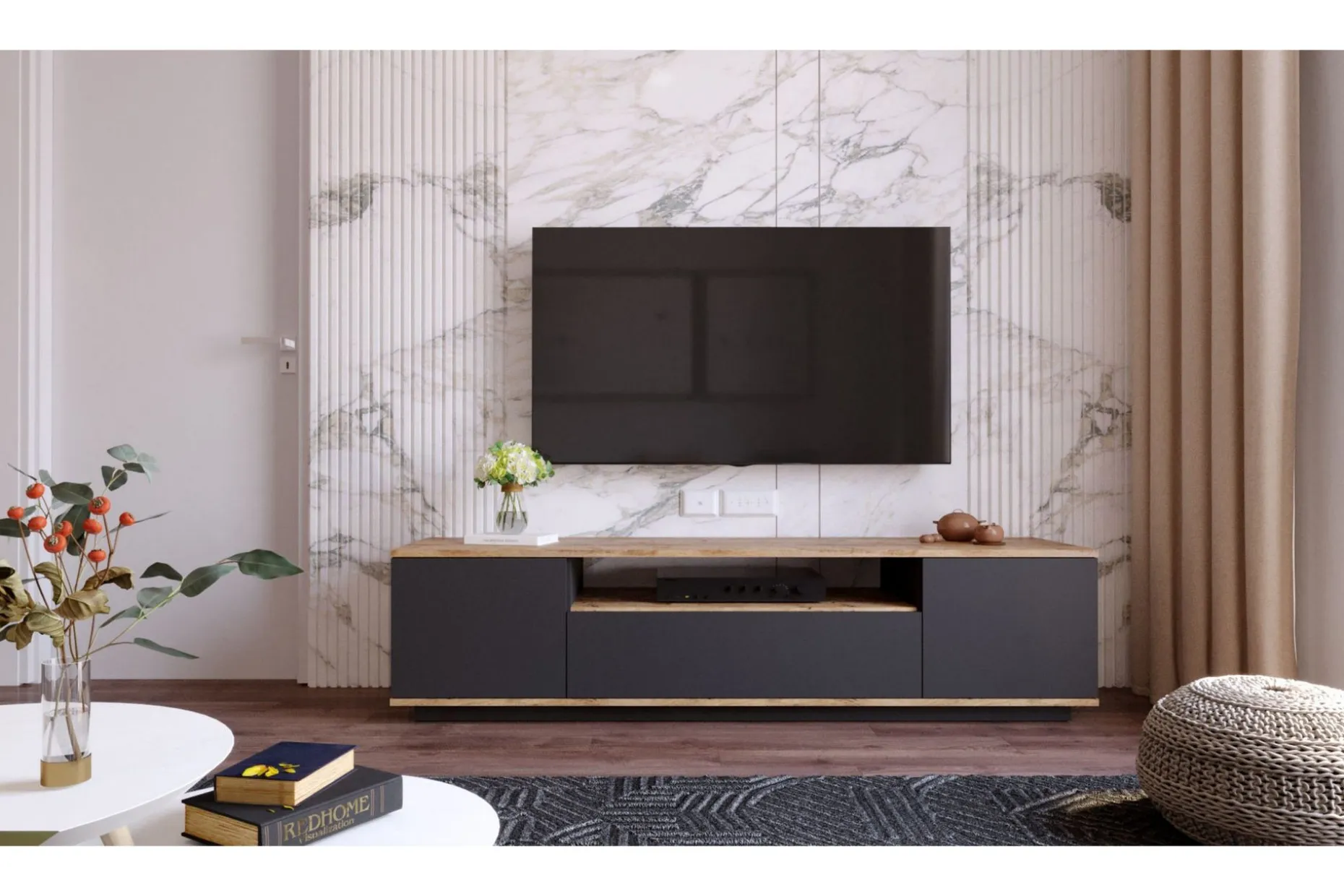 Anari TV-benk 180 cm med hylle