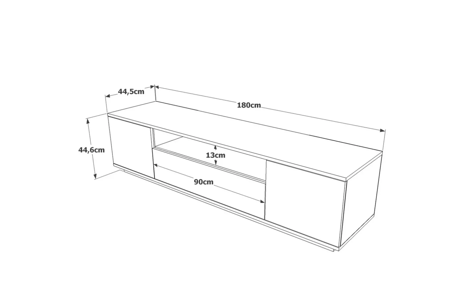 Anari TV-benk 180 cm med hylle