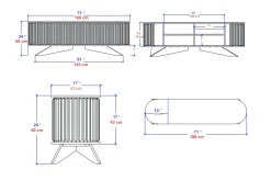 Andifli Tv-benk 180x60 cm