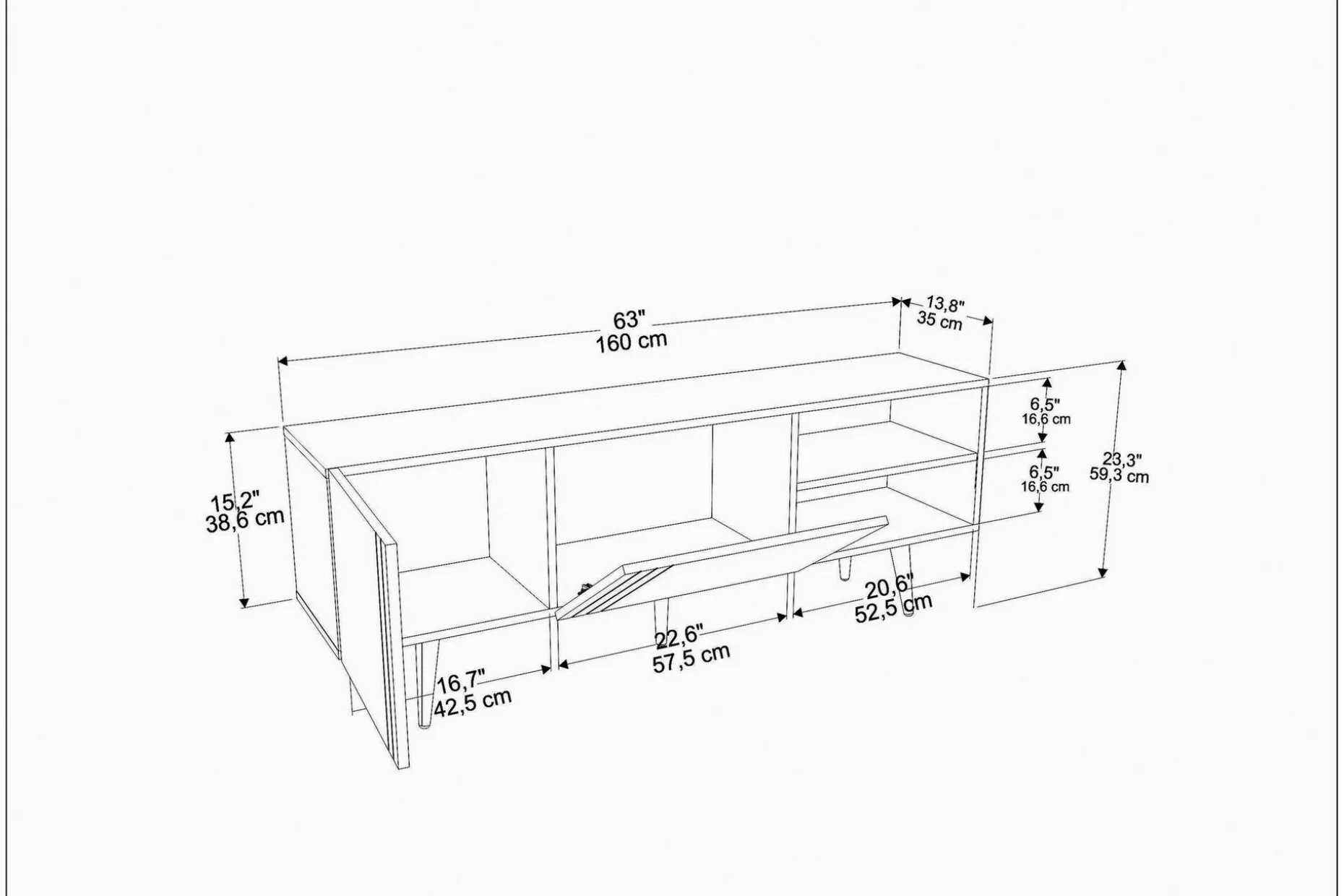 Andifli Tv-benk 160x38,6 cm