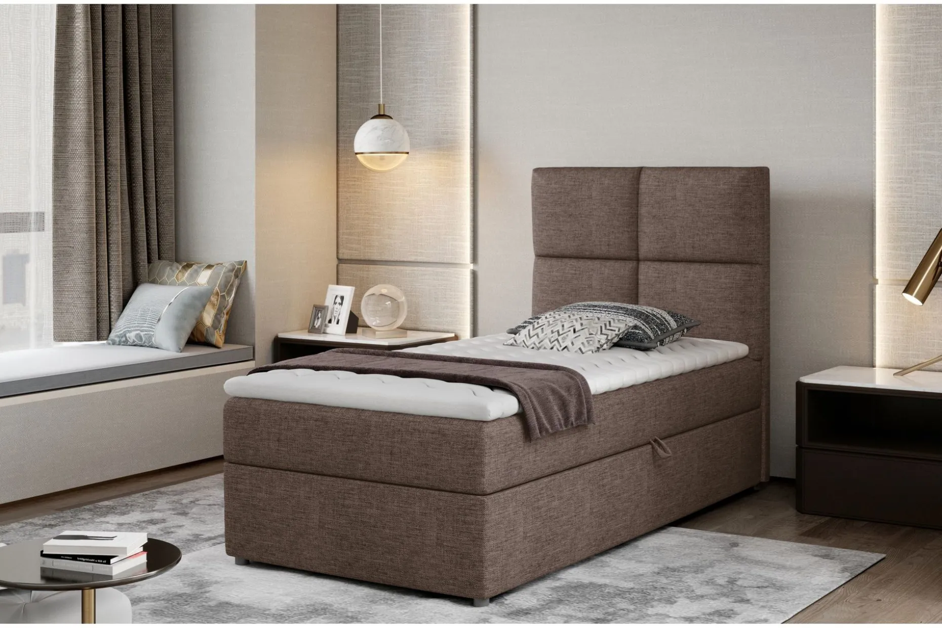 Arcore Oppbevaringsseng 90x200 cm Rutete