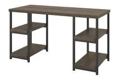Ashlar Skrivebord 137 cm med Oppbevaring 4 Hyller Brun/Svart