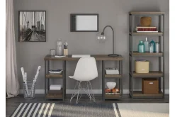 Ashlar Skrivebord 137 cm med Oppbevaring 4 Hyller Brun/Svart
