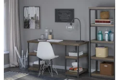 Ashlar Skrivebord 137 cm med Oppbevaring 4 Hyller Brun/Svart