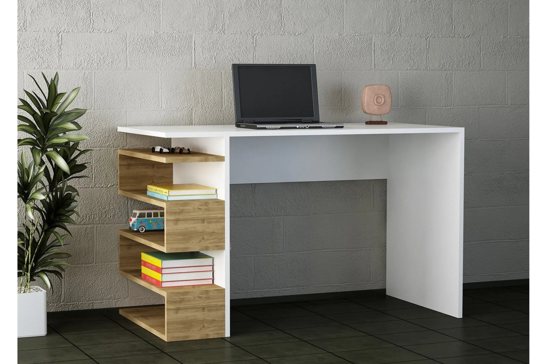 Asillane Skrivebord 120 cm med Sideoppbevaring