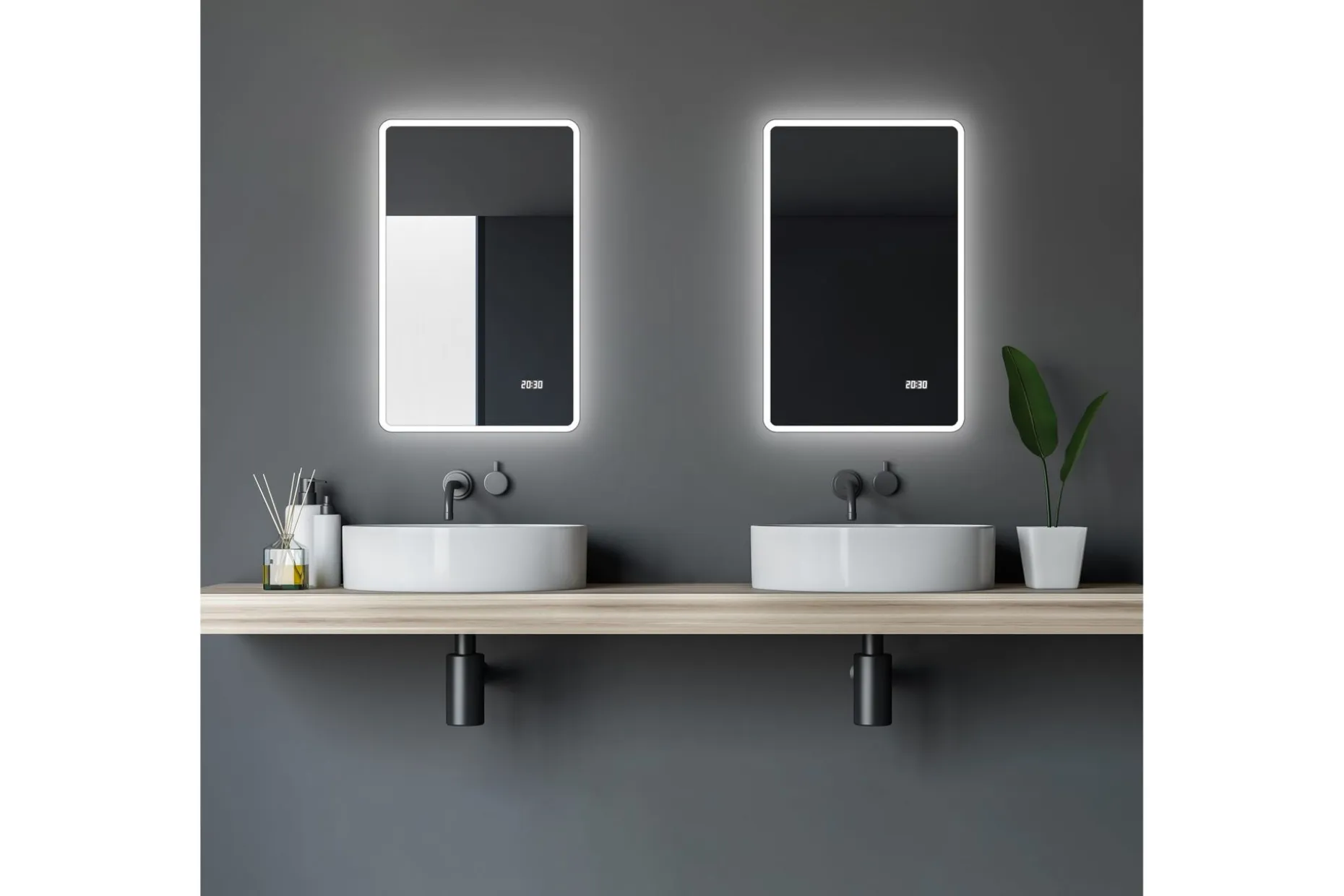 Aspsele Baderomsspeil 70 cm LED-Lys