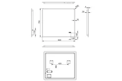 Aspsele Baderomsspeil 70 cm LED-Lys
