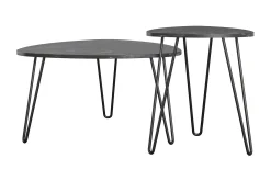 AtHena Settbord Svart/Marmormønster