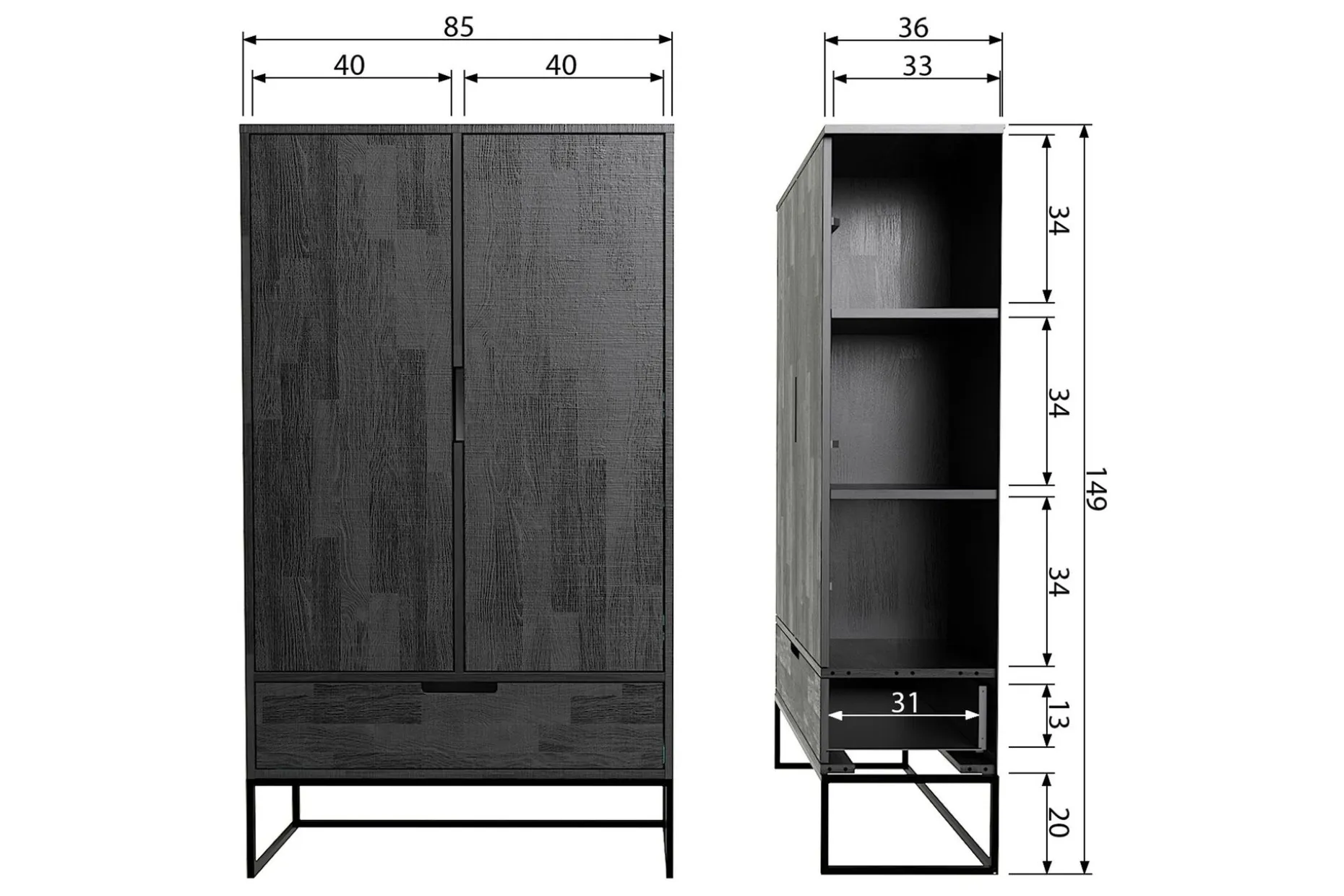 Atila Oppbevaringsskap 85 cm