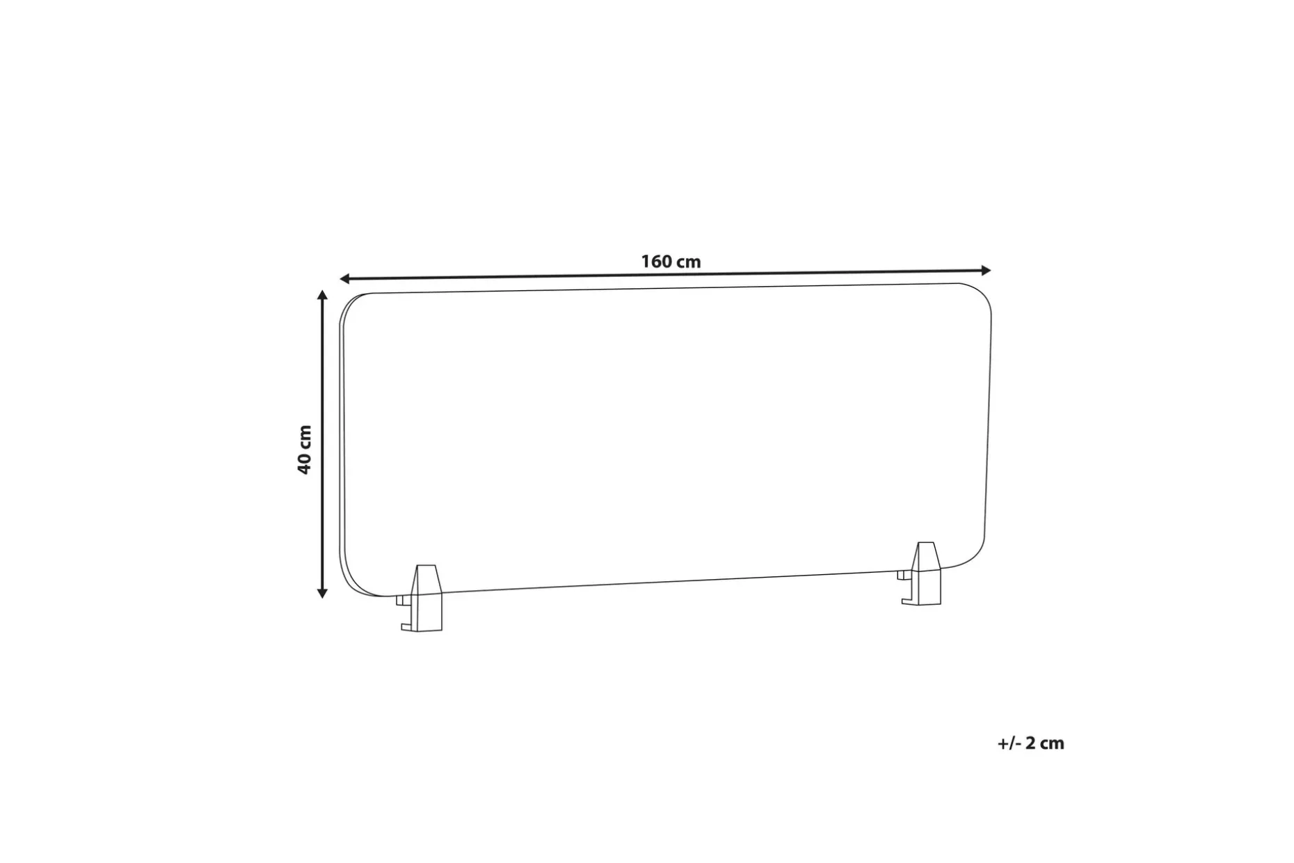 Avskjerming for Skrivebord 160x40 cm grå WALLY