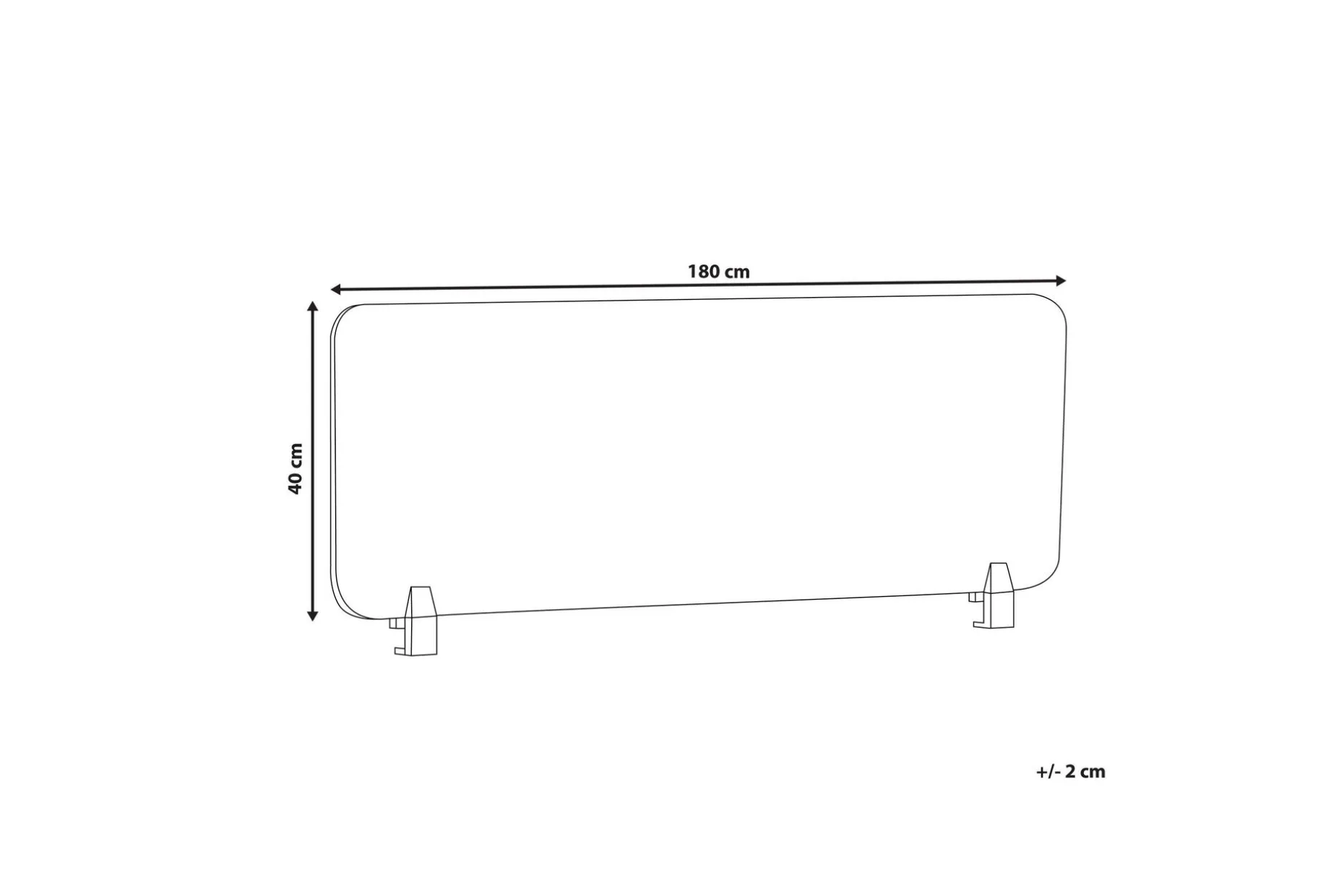 Avskjerming til Skrivebord 180x40 cm grå WALLY