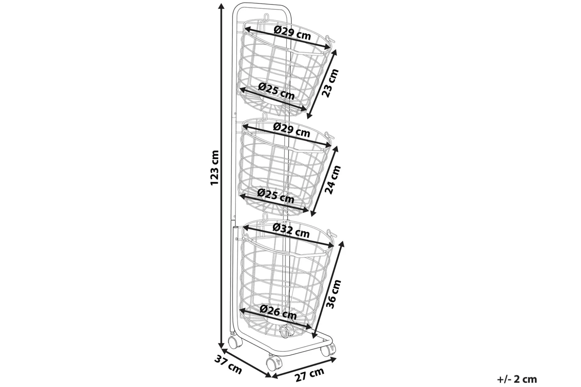 Ayapal Metallstativ 37 cm 3 Kurver