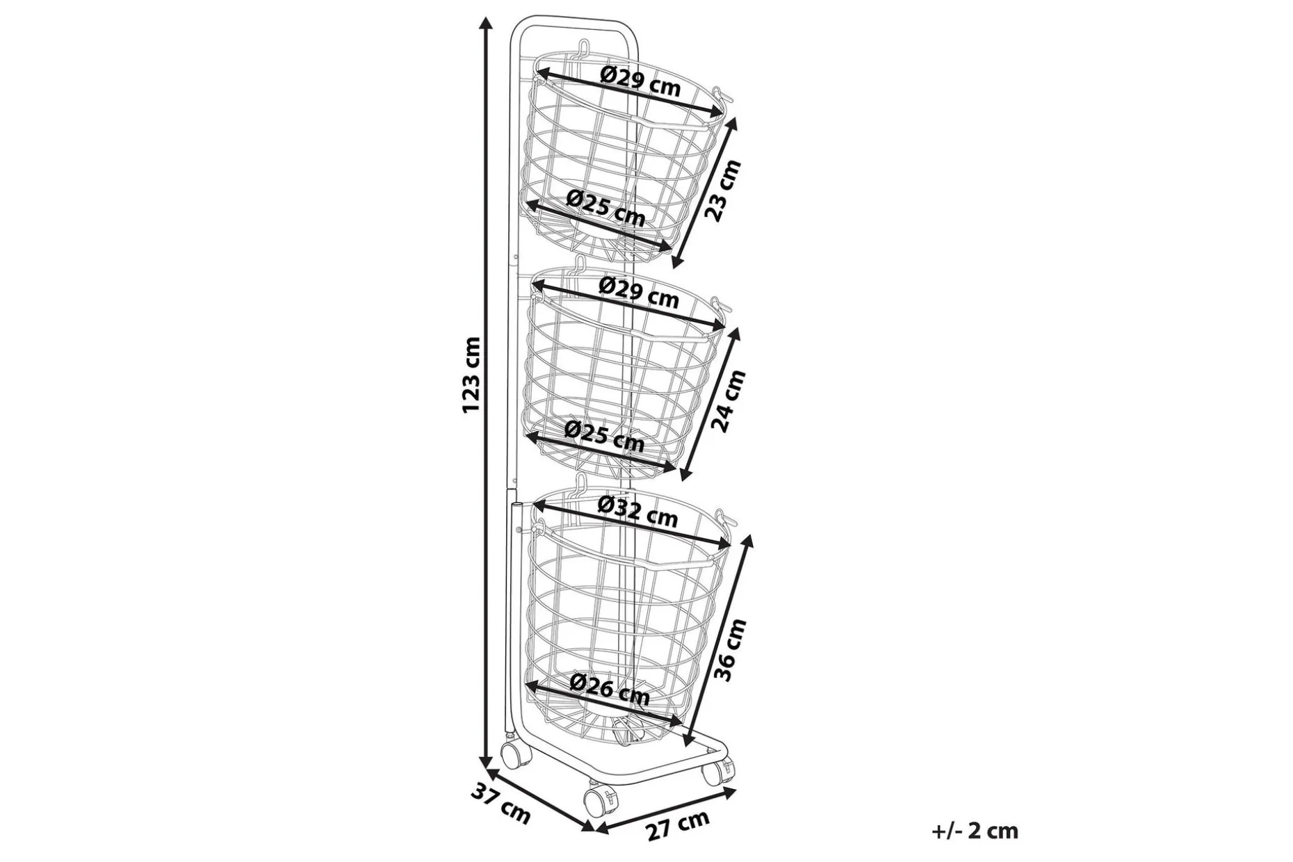 Ayapal Metallstativ 37 cm 3 Kurver