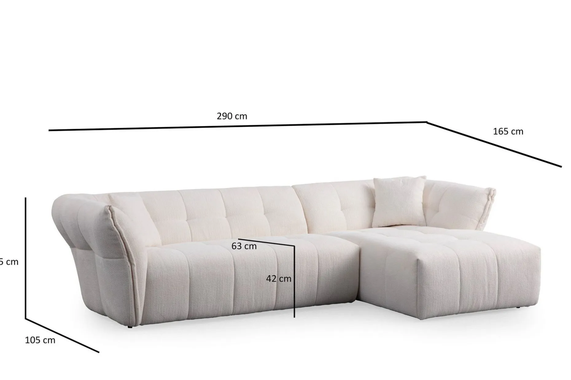Azzo 4-seters Sofa med Divan