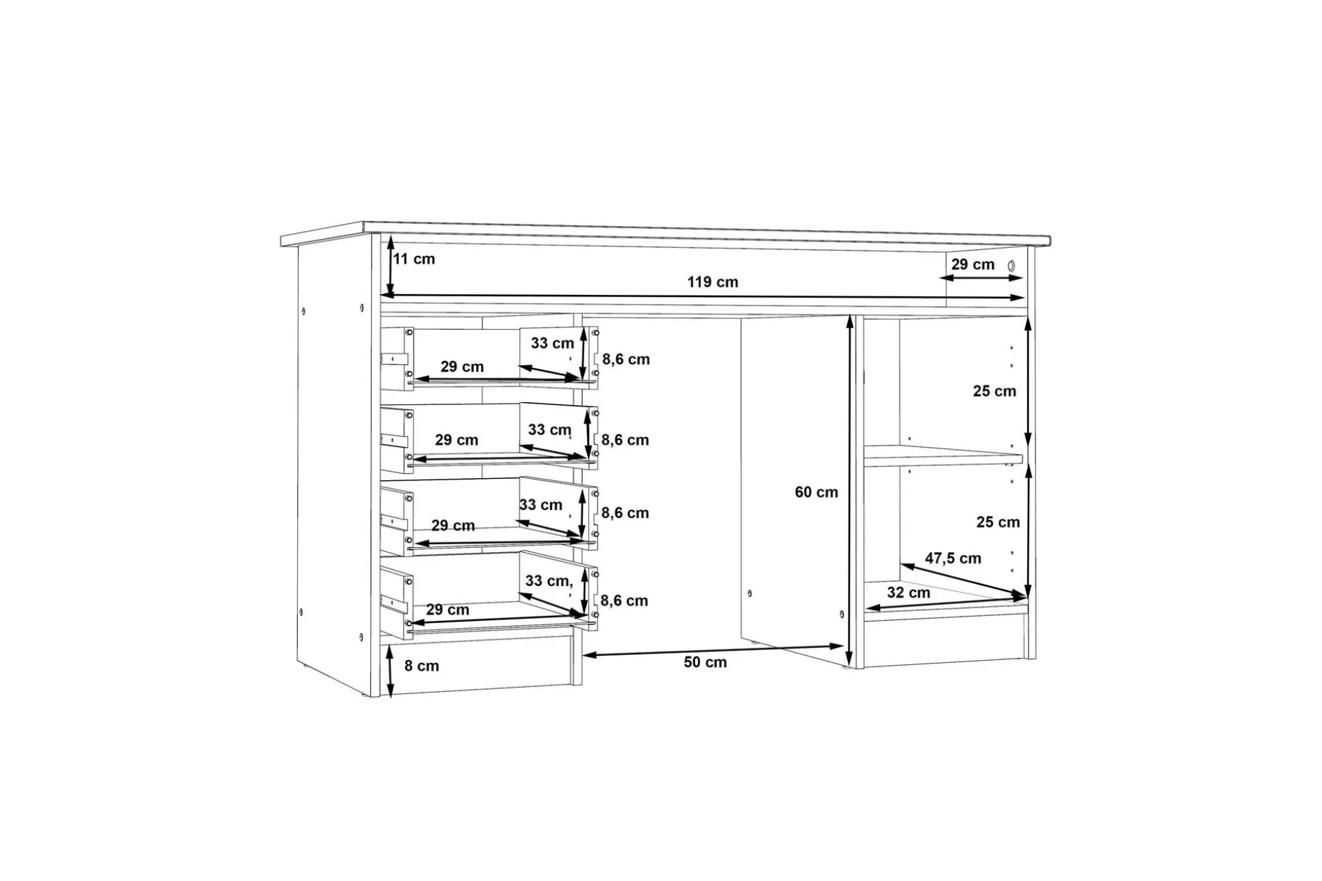 Baacwood Skrivebord 126 cm
