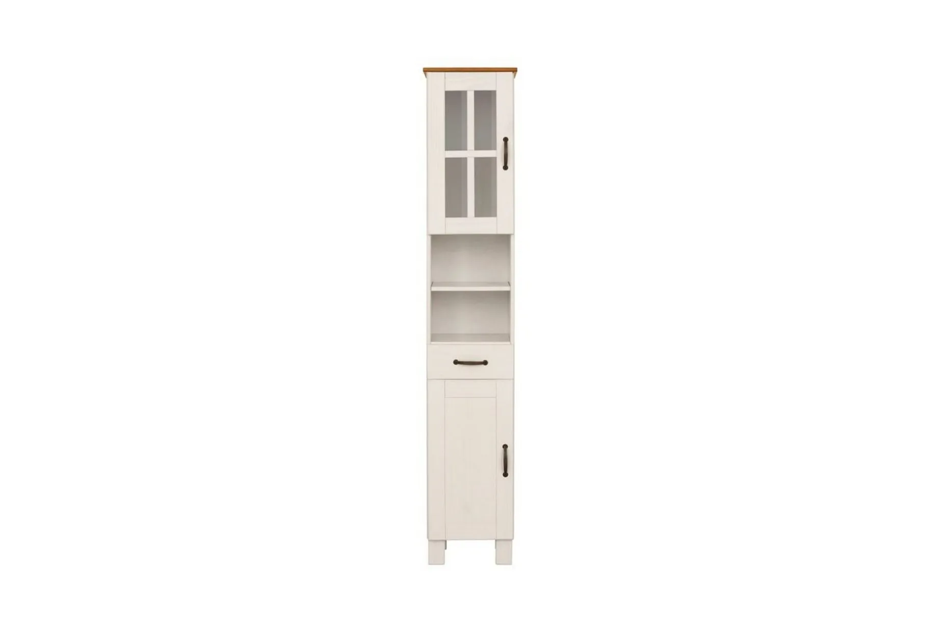 Baderomsskap Alby 33x30x180 cm, Hvit/Honning