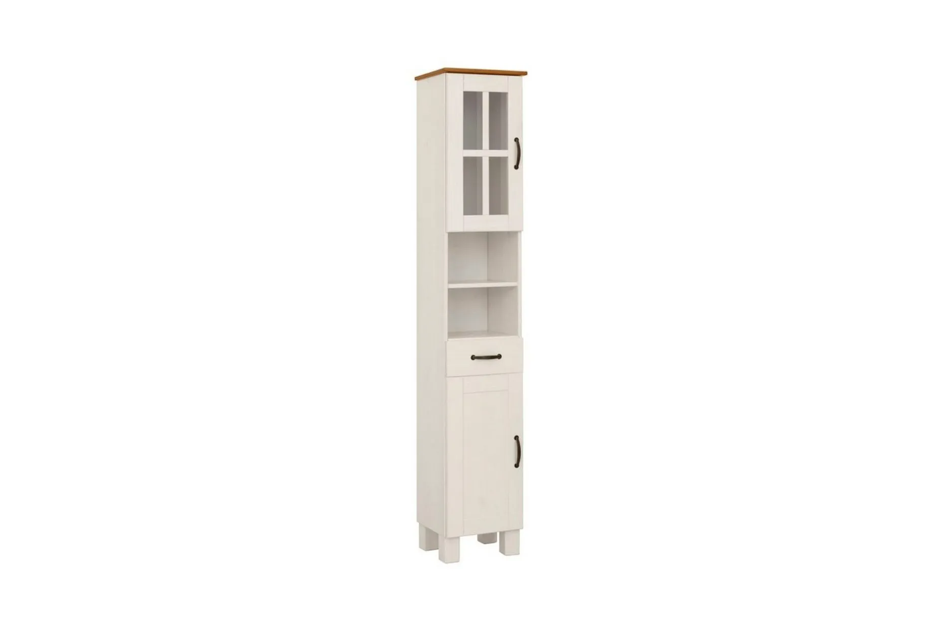 Baderomsskap Alby 33x30x180 cm, Hvit/Honning