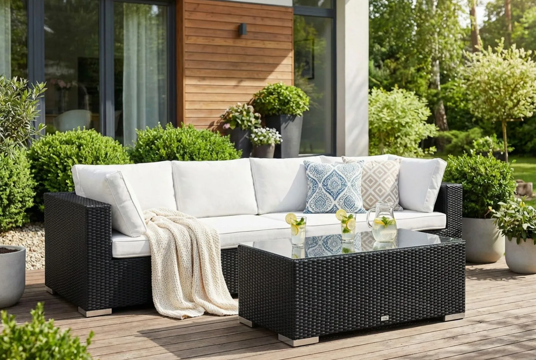 Bahamas Sofabord Utendørs 113x58 cm Kunstrotting