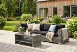 Bahamas utesofa 4-seters med bord og hylle