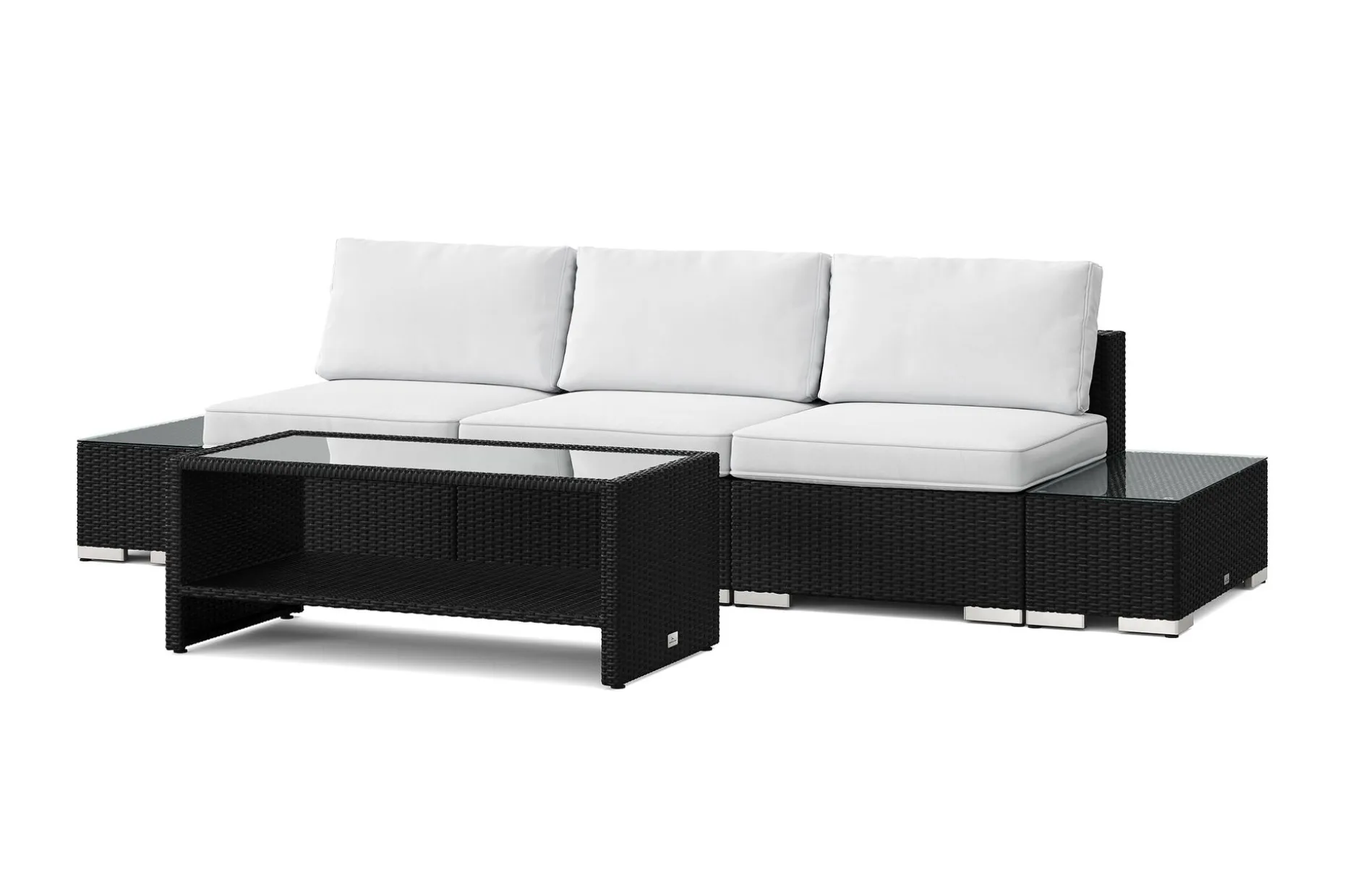 Bahamas utesofa 3-seters med bord med hylle