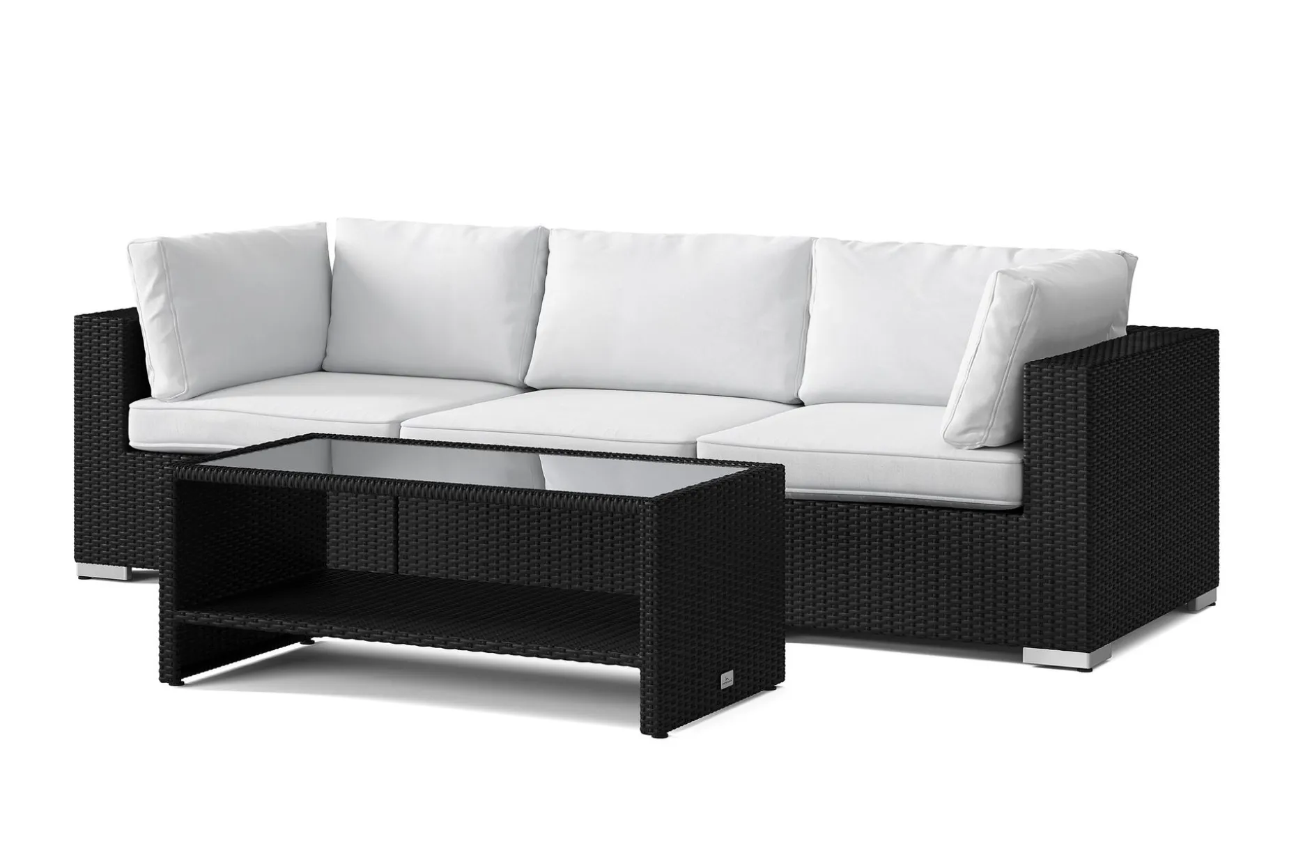 Bahamas utesofa 3-seters med bord og hylle