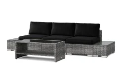 Bahamas utesofa 3-seters med bord med hylle