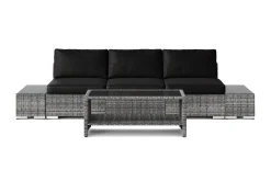 Bahamas utesofa 3-seters med bord med hylle