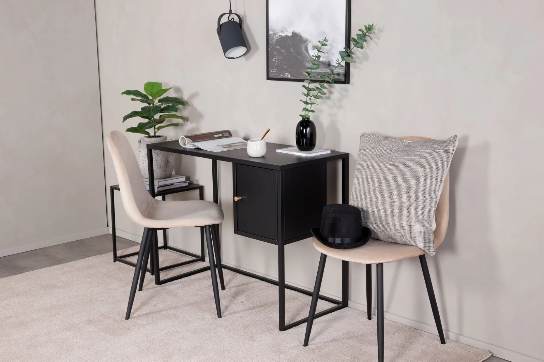 Bakal Skrivebord 95 cm med Oppbevaring Skap
